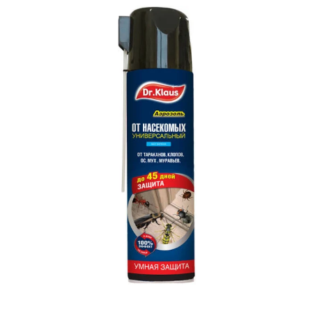 Dr.Klaus аэрозоль универсальный от тараканов муравьев мух ос и других насекомых баллон 600 мл