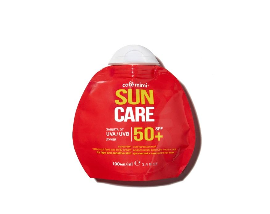 Cafe Mimi солнцезащитный водостойкий крем для лица и тела spf 50+ 100 мл