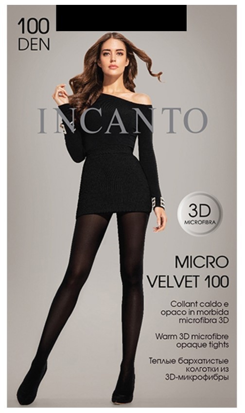 INCANTO  колготки  microvelvet 100  nero 5  мягкие бархатистые из микрофибры