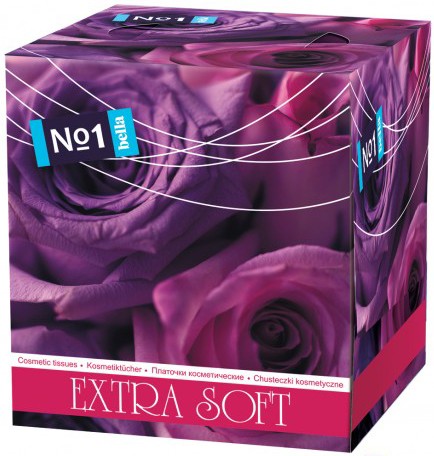 BELLA Салфетки бумажные в кор. 2-хсл  EXTRA SOFT 'ФИЛЕТОВЫЕ РОЗЫ', 80 шт.кор.
