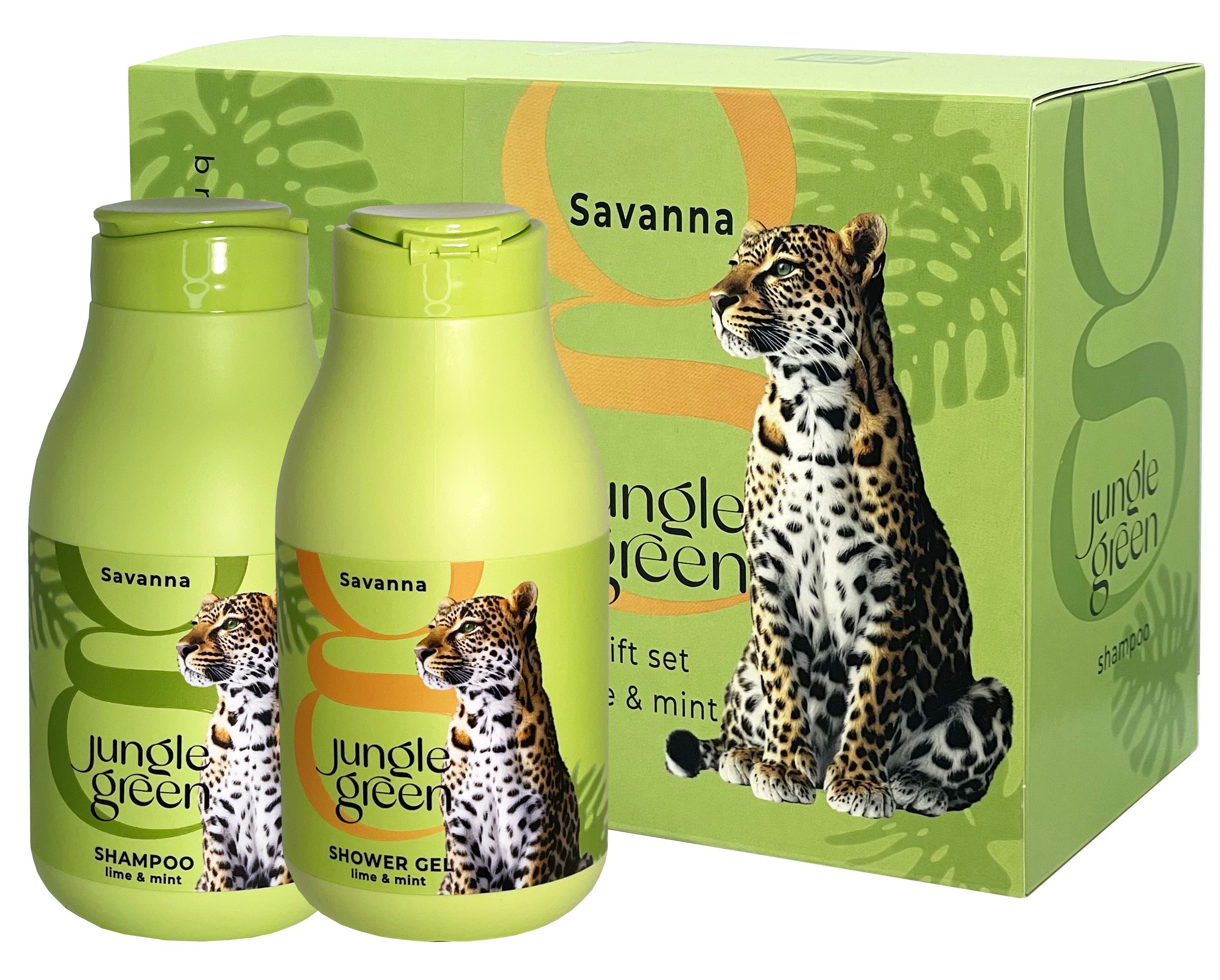 Jungle Green подарочный набор SAVANNA шампунь 250 гель 250 гепард жен