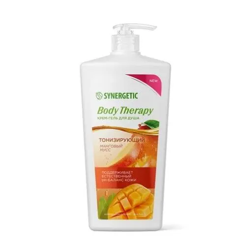 Synergetic крем гель для душа манговый мусс body 900 мл