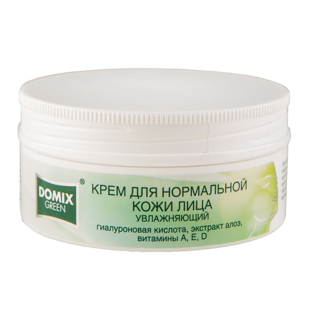 Domix крем для нормальной кожи лица увлажняющий с гиалуроновой кислотой экстрактом алоэ витаминами A, E, D 75 мл