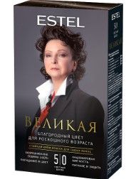 ESTEL ВЕЛИКАЯ стойкая крем краска для седых волос 5/0 светлый шатен