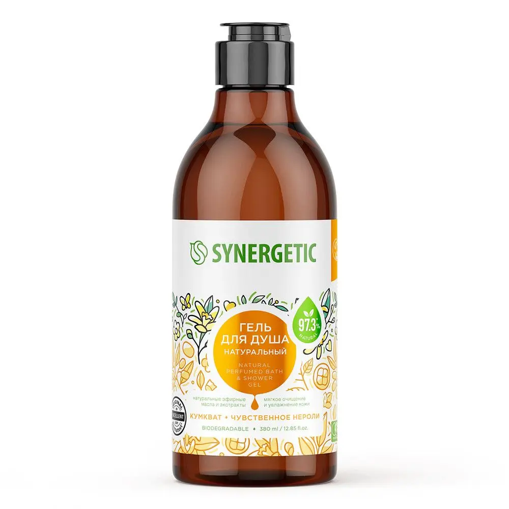 Synergetic гель для душа натуральный кумкват и чувственное нероли 380 мл