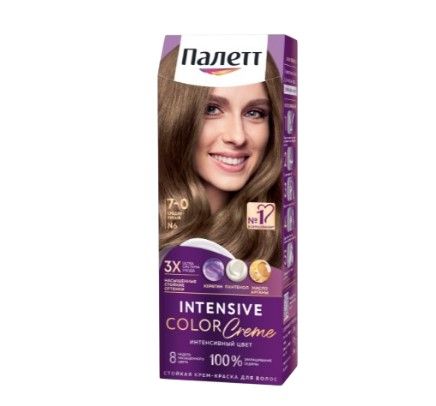 Палетт крем краска для волос средне русый 7.0