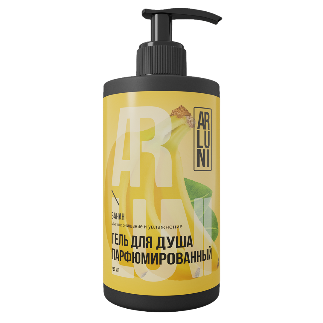 Arluni парфюмированный гель для душа банан 750 мл