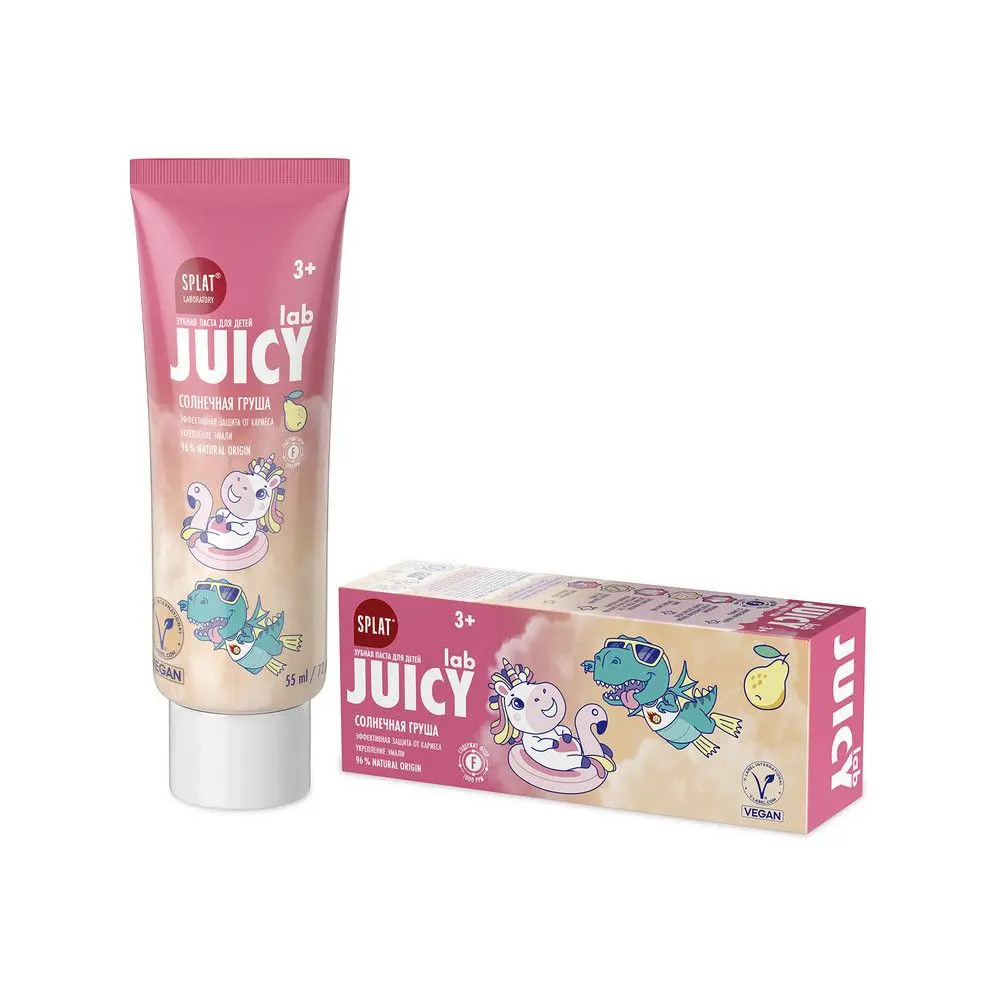 SPLAT JUICY LAB зубная паста детская со фтором груша 55 мл