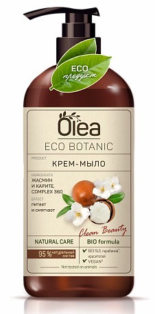 Olea eco botanic крем мыло жасмин и карите флакон дозатор 450мл