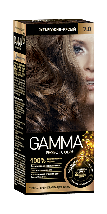 Gamma Perfect Hair стойкая крем краска тон 7.0 жемчужно русый