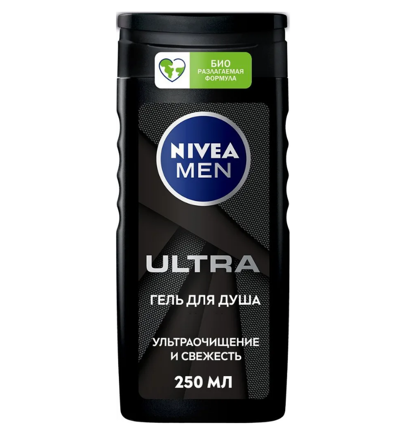 Nivea Men гель для душа ultra очищение и свежесть 250 мл