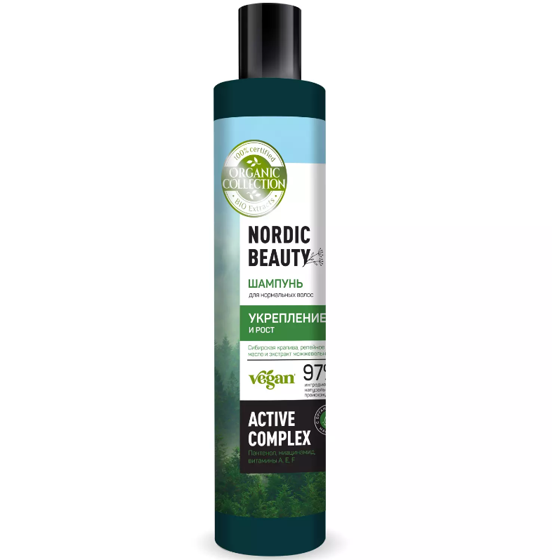 Organic collection шампунь для нормальных волос укрепление и рост флакон дисктоп 400 мл