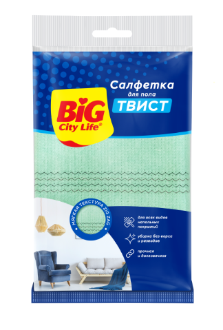 BIG City салфетка вискозная для пола Твист 1 шт