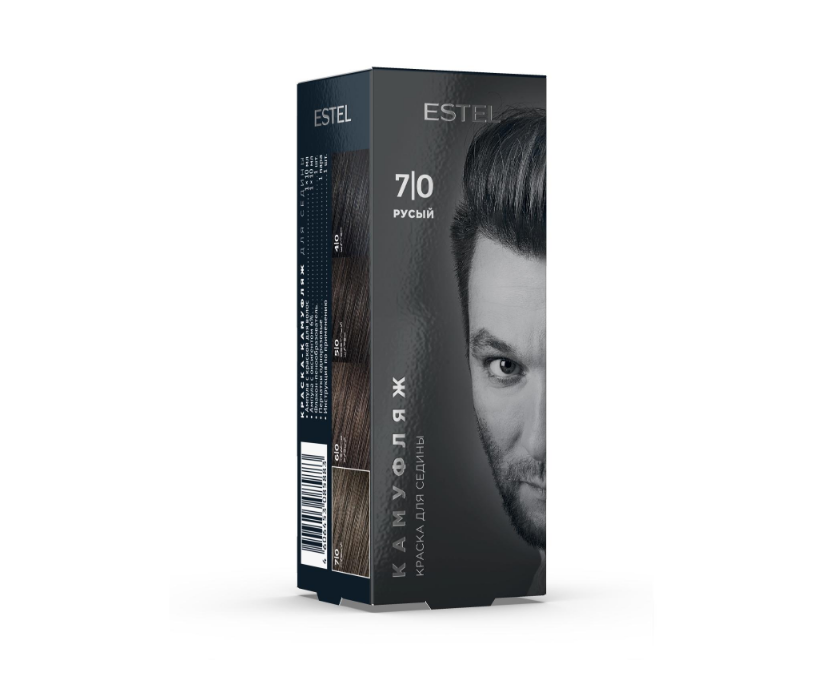 Estel alpha men краска камуфляж для седины 7/0 русый