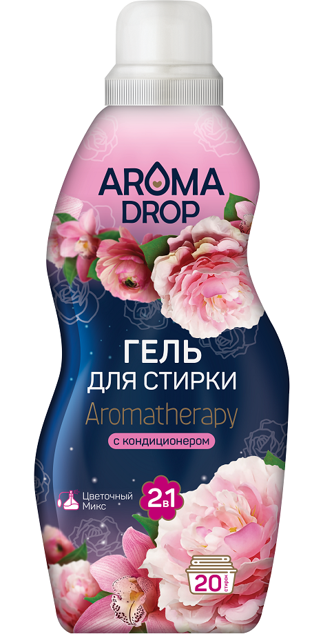 Aroma Drop гель для стирки aromatherapy цветочный микс 2 в1 1 л