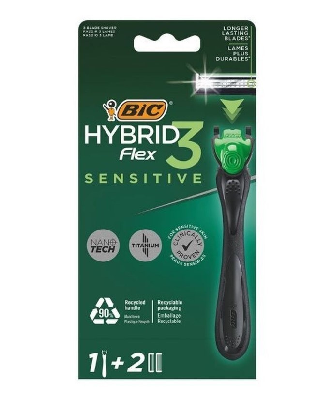 BIC FLEX 3 HYBRID SENSITIVE Станок+2 кассеты (три лезвия)