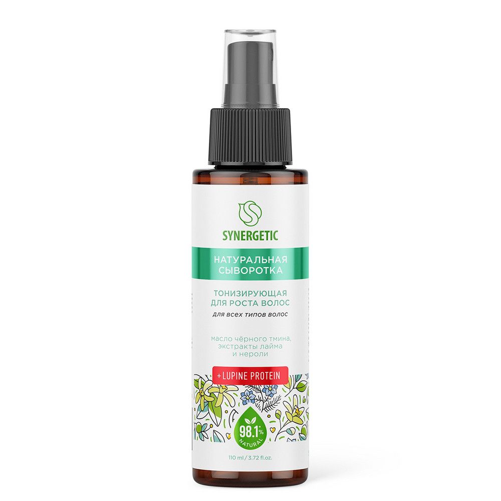 Synergetic натуральная сыворотка тонизирующая для роста волос 110 мл