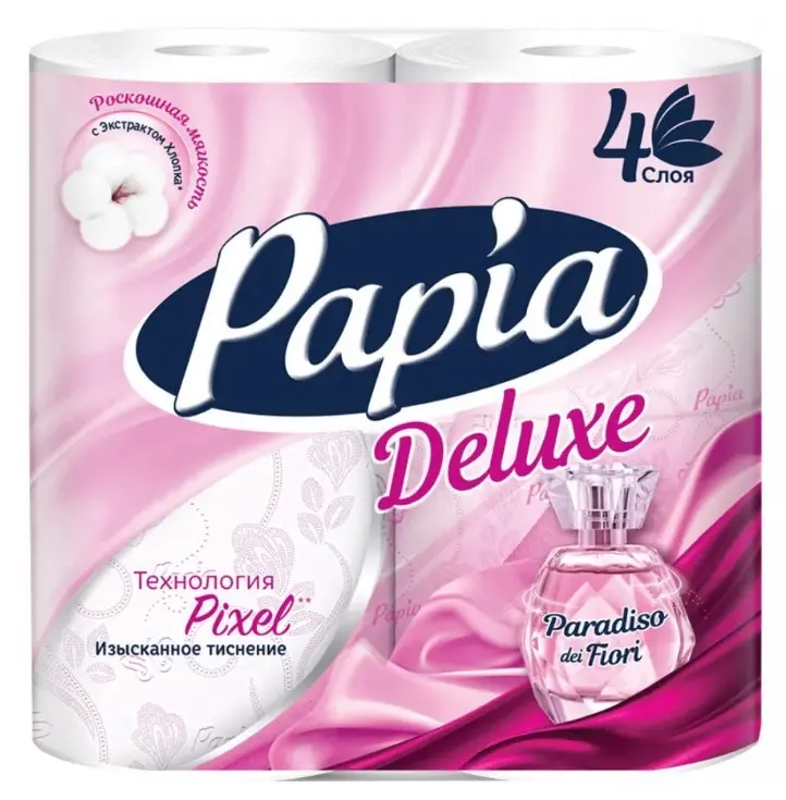 Papia туалетная бумага белая четырёхслойная 4шт