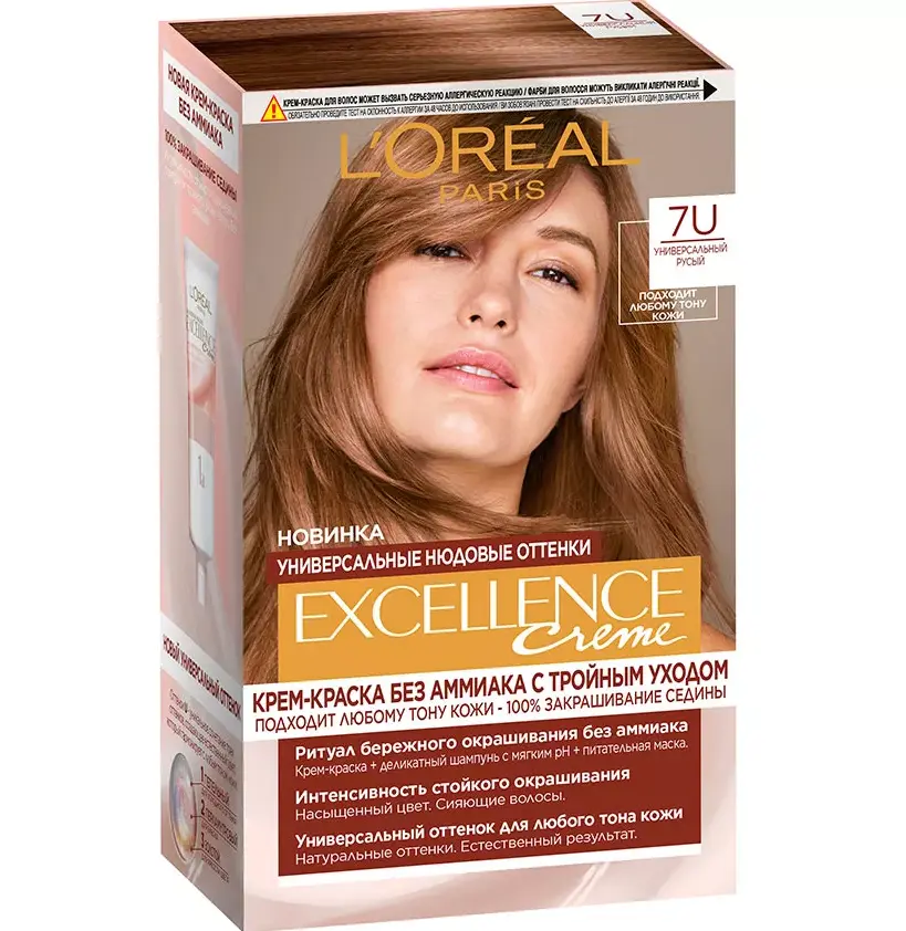 L` Excellence краска для волос 7 универсальный русый