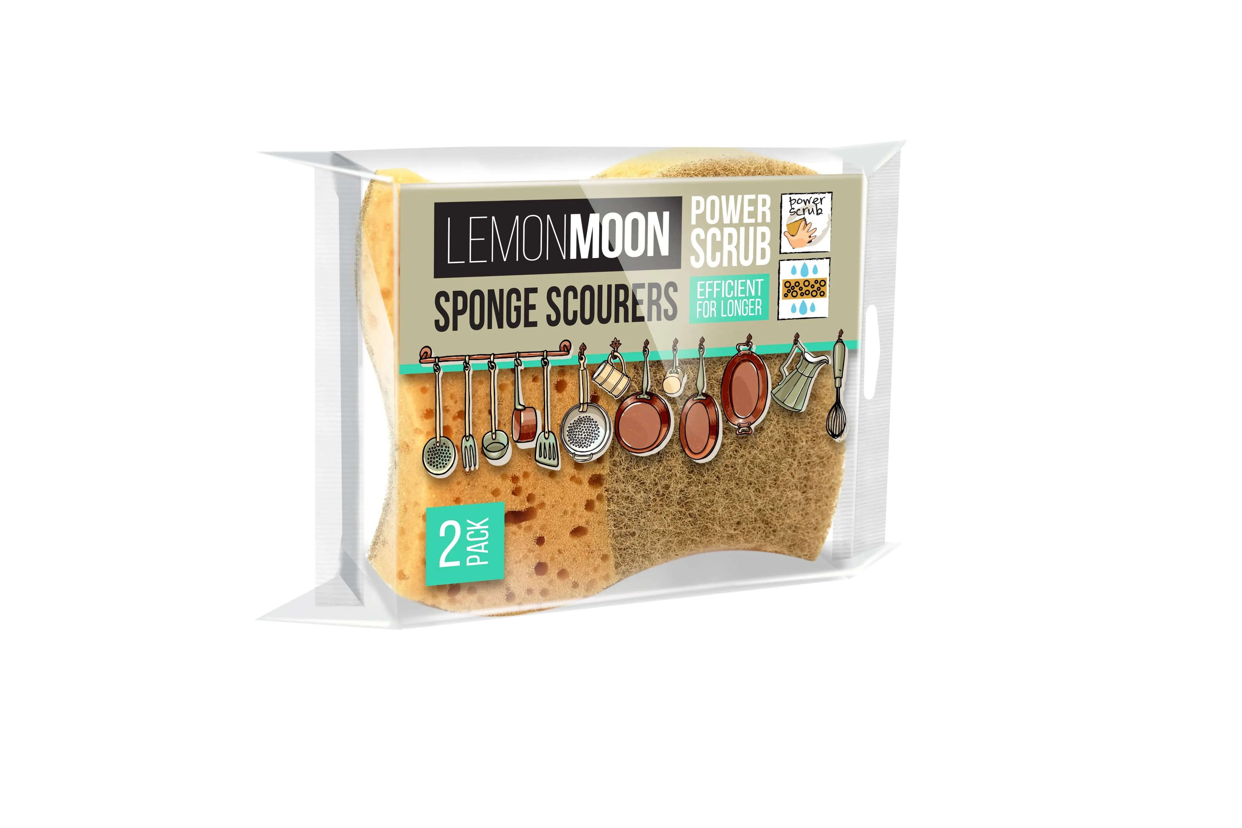 Lemon Moon губки для посуды фигурные 110 х 70 х 34 2 шт