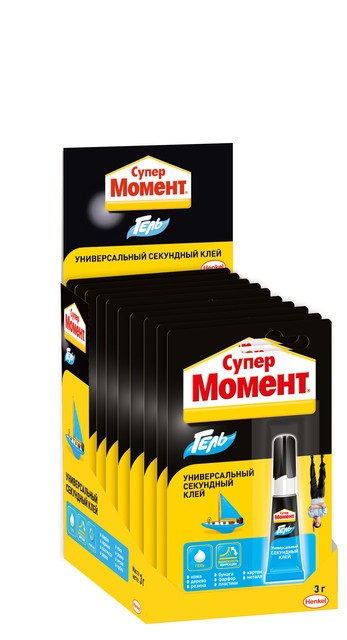 Клей-гель на блистере МОМЕНТ СУПЕР (шоу- бокс), 3г