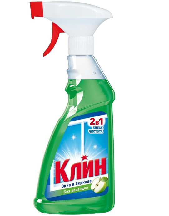 Клин для чистки окон и зеркал яблоко 500 мл