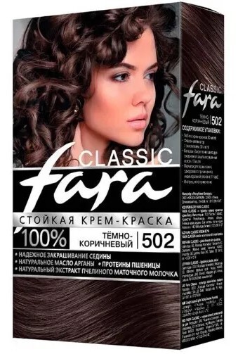 КЛ фара 502  краска для волос  темно коричневый 6шт в кор