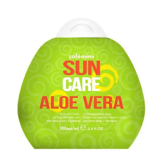 Cafe Mimi гель после загара для лица и тела Охлаждающий Aloe Vera 100мл