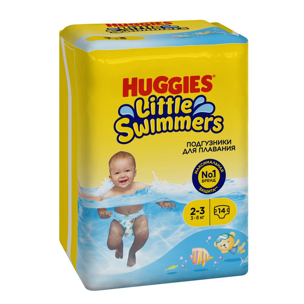 Huggies трусики подгузники для плавания 2-3 14 шт