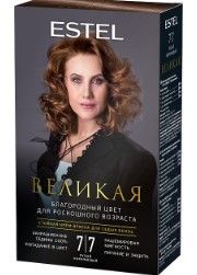 ESTEL ВЕЛИКАЯ стойкая крем краска для седых волос 7/7 русый коричневый