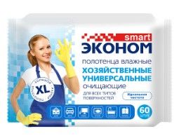Эконом smart №60 влажные салфетки полотенца хозяйственные очищающие универсальные