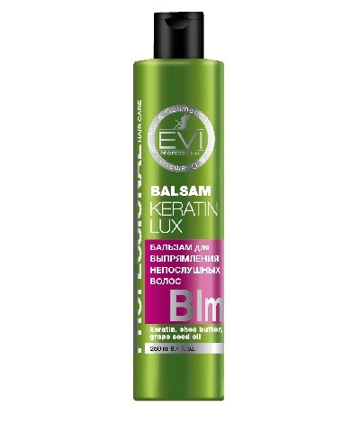 Evi Professional бальзам-ополаскиватель для непослушных волос Кератиновое выпрямление 250мл