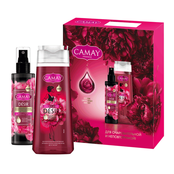 ПН Camay Desir гель для душа 250 мл спрей мист для тела и волос женский парфюмированный 190 мл