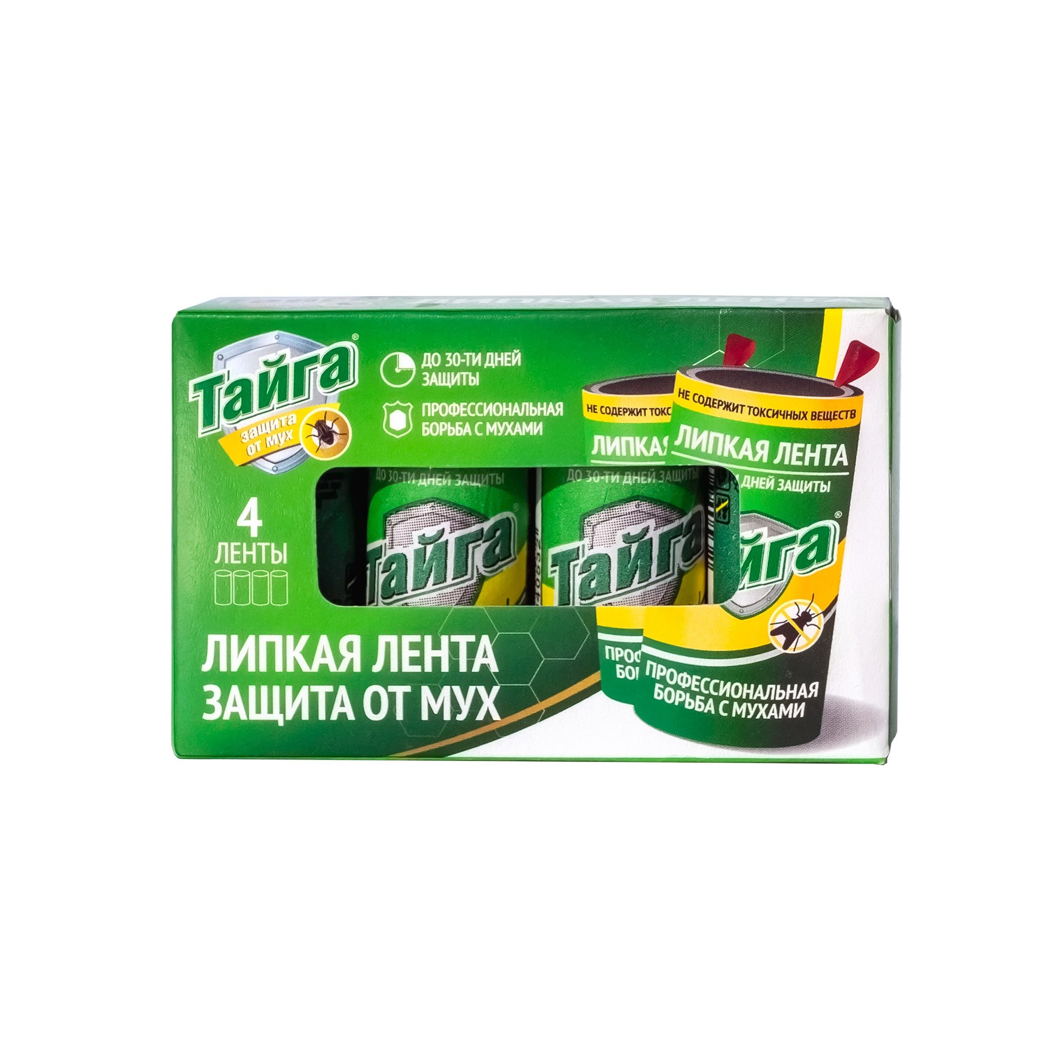 Тайга липкая лента защита от мух в коробочке 4 ед