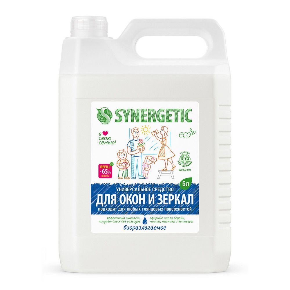 Synergetic средство для мытья стекол зеркал и бытовой техники 5 л