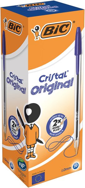 BIC ручка шариковая кристал синяя кор 20 шт