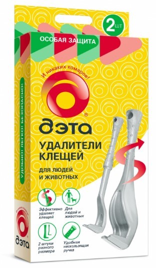 Дэта удалитель клещей набор 2 шт