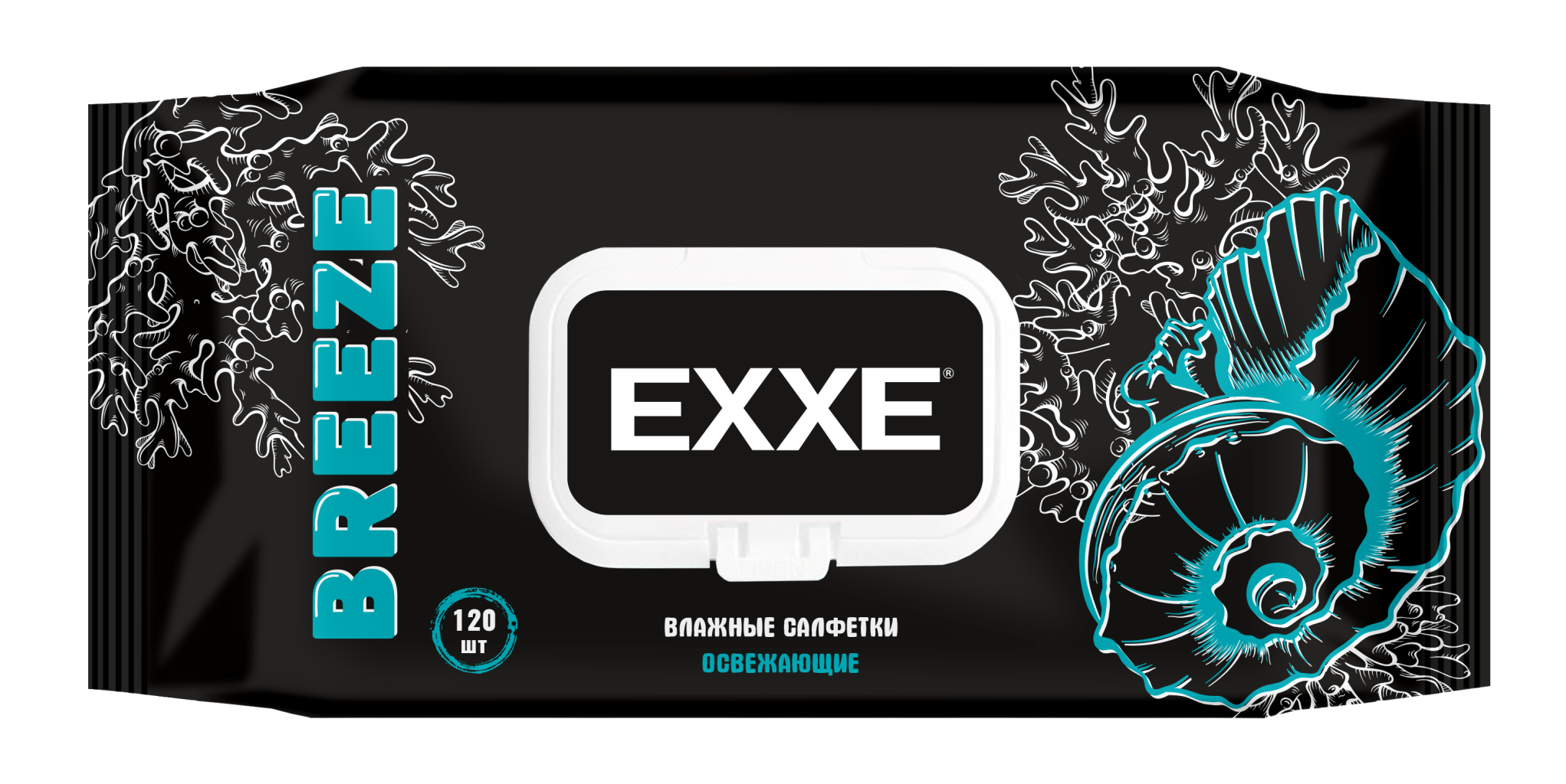 Exxe men влажные салфетки микс breeze&silver 120 шт