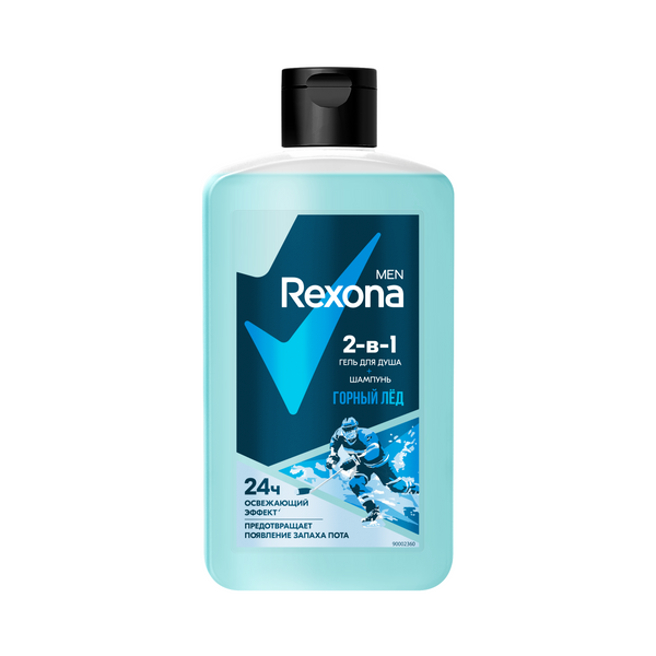 Rexona men гель для душа и шампунь 2 в 1 горный лёд 490 мл