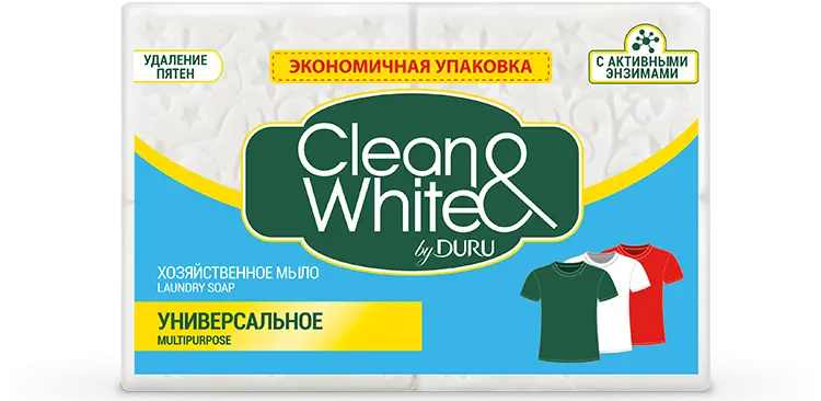 Clean&White Мыло хозяйственное Универсальное 4шт по 120г