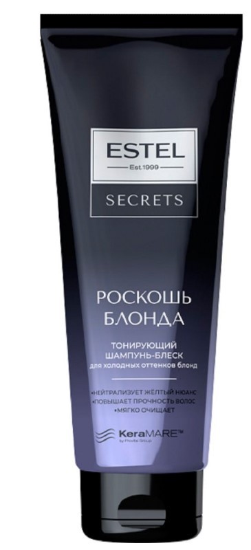 Estel secrets роскошь блонда тонирующий шампунь блеск для холодных оттенков блонд 250 мл