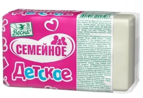 ВЕСНА семейное туалетное мыло детское нейтральное 140г