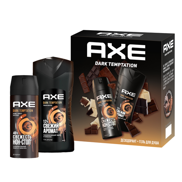 Axe dark temptation 2024 дезодорант 150 мл+гель для душа 250 мл