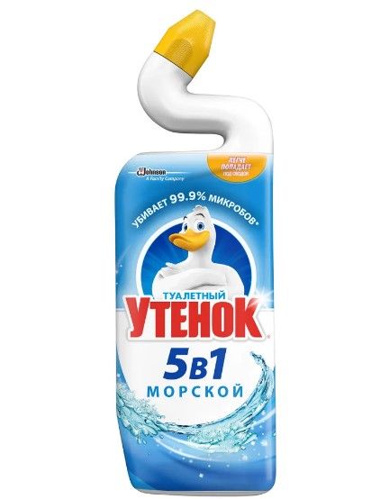 Туалетный Утенок активный чистящее средство для унитаза морской 5 в1 500 мл