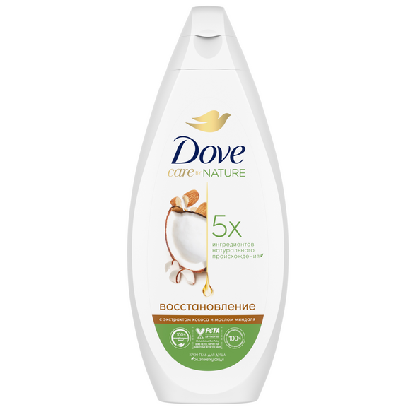 Dove гель для душа ритуал красоты восстановление кокос и миндальное молочко 250 мл
