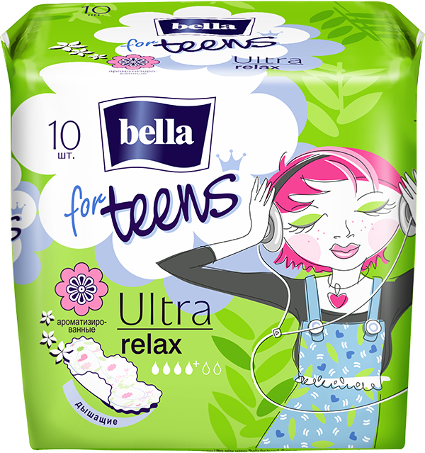 Прокладки гигиенические супертонкие BELLA FOR TEENS Relax, 10шт