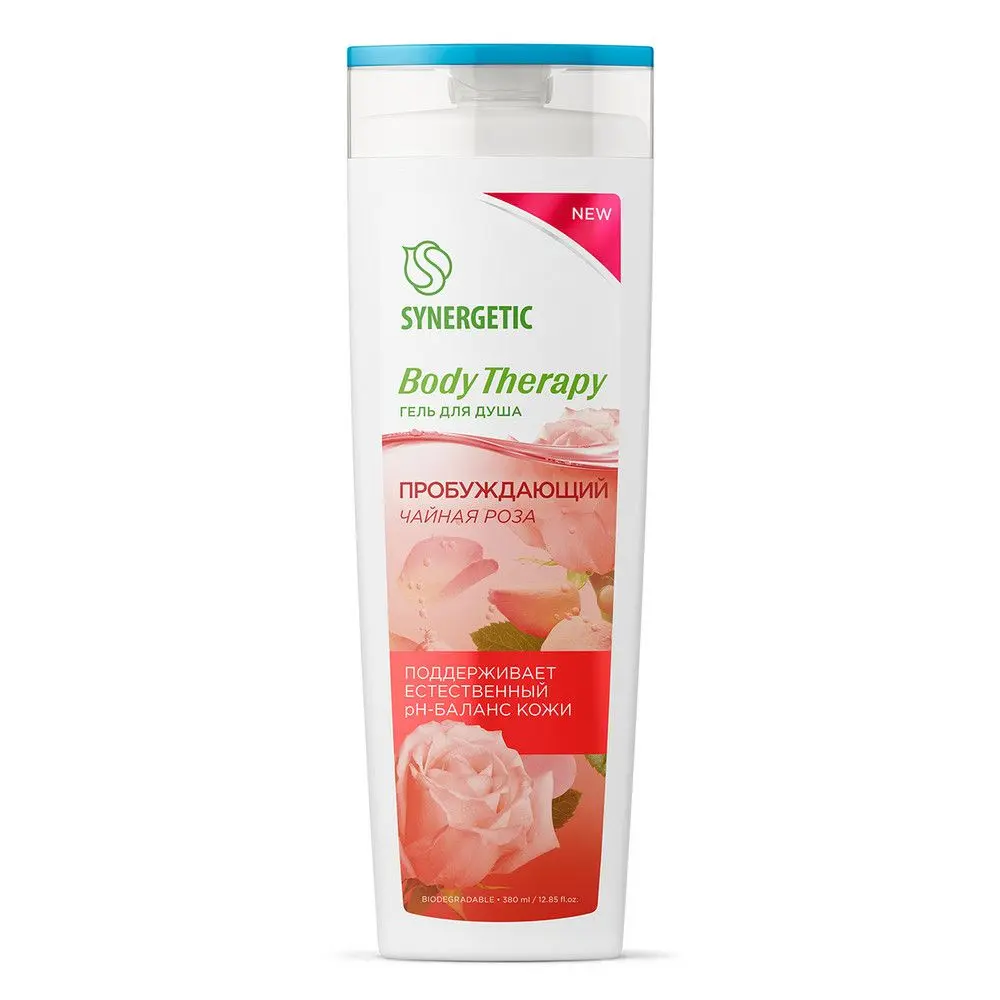 Synergetic body гель для душа чайная роза 380 мл