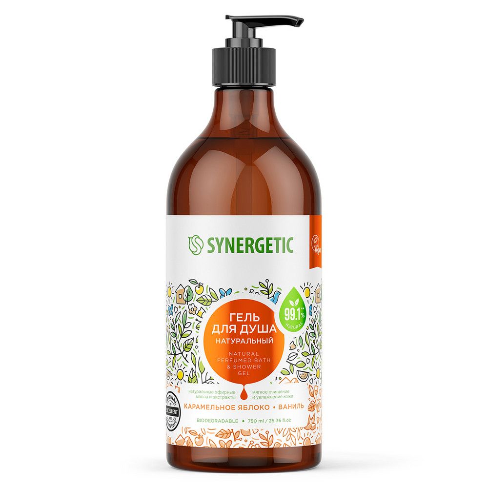 Synergetic гель для душа карамельное яблоко и ваниль 750 мл