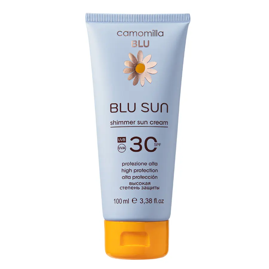 Camomilla Blu солнцезащитный крем с шиммером spf30 100 мл
