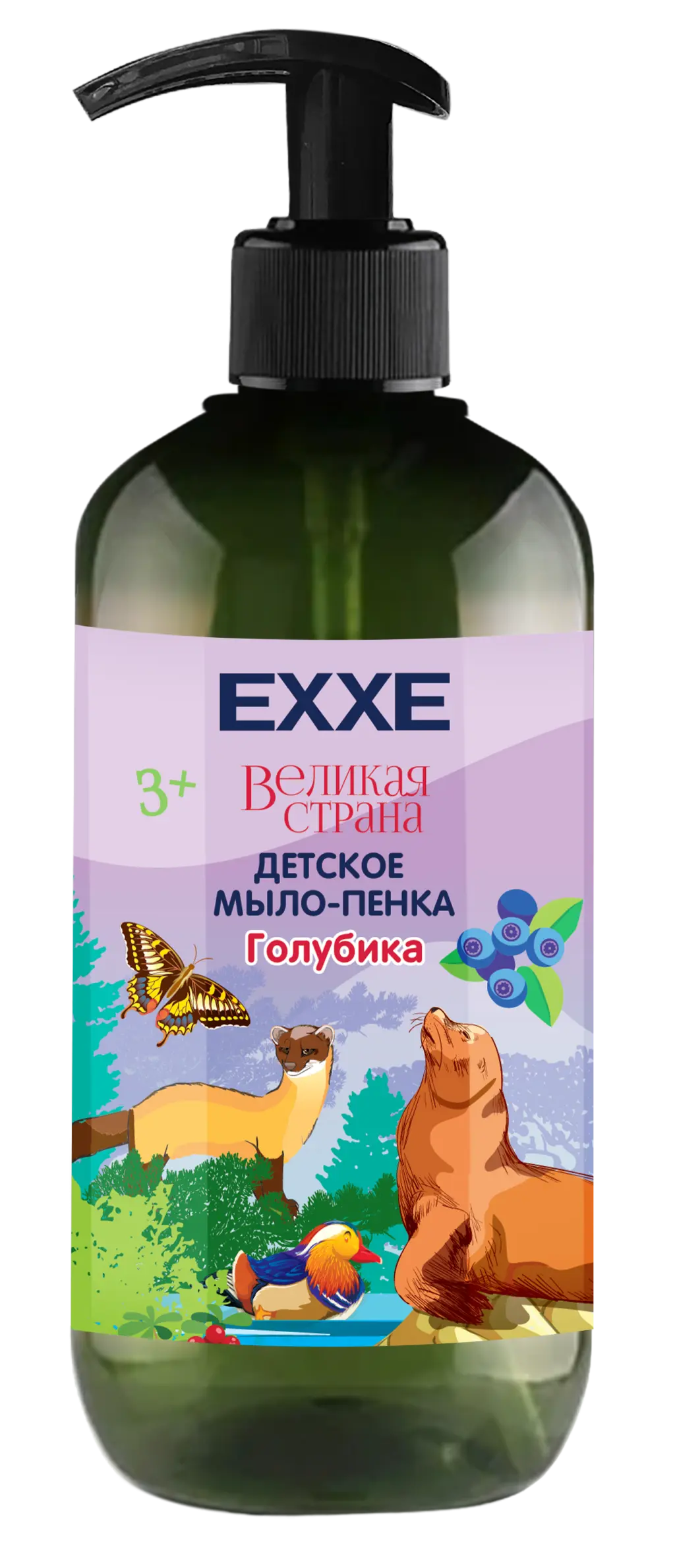 EXXE детская серия великая страна жидкое мыло пенка голубика 500 мл